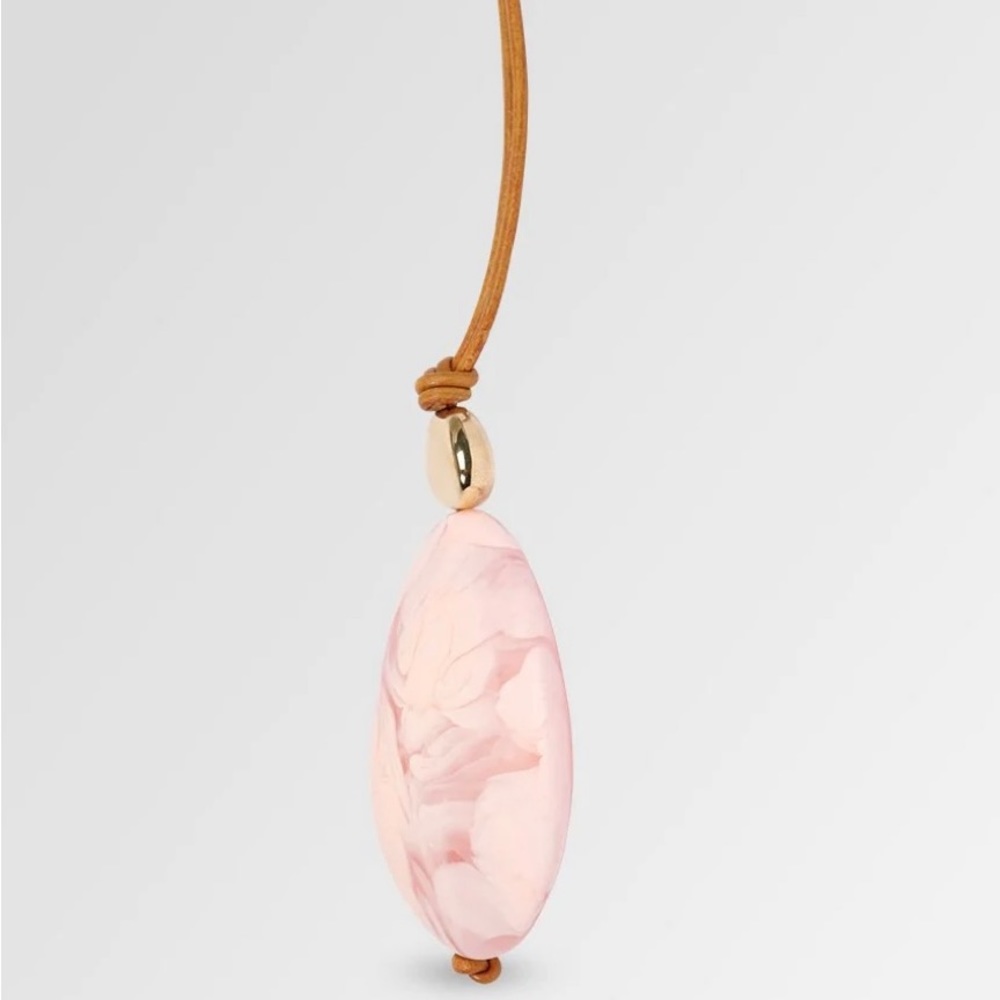 Dinosaur Designs RESIN STONE PENDANT - SHELL PINK BRAND NEW, NEVER WORN. - Picture 2 of 3